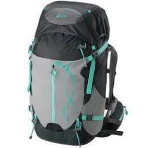 Mountain Equipment Co-op Hiking Backpack With Padded Hip Belt Grey And Green